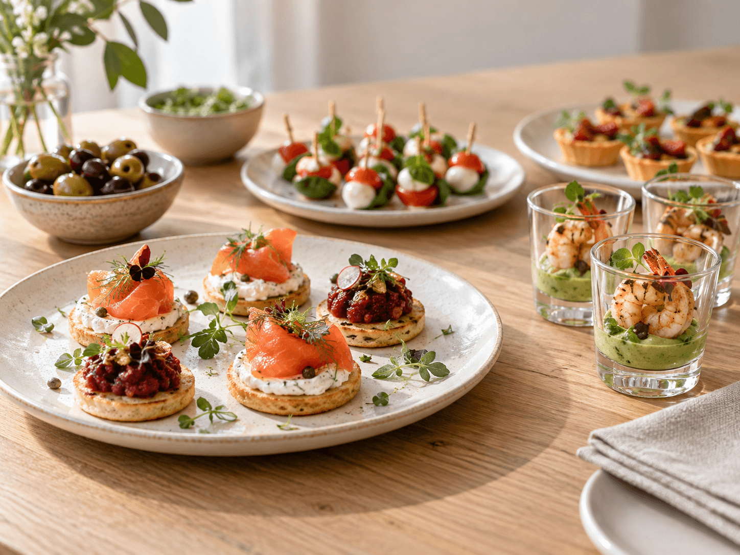 Fingerfood und Vorspeisen im Glas – KI-generiertes Symbolbild